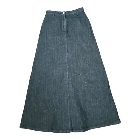 Style J Black Denim Maxi Skirt Size 6, NWOT - Picture 1 of 7